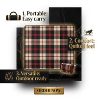 Tapis de pique-nique imperméable pour l'extérieur, en polyester à carreaux Buffalo, pliable et portable pour le camping, la plage, le parc