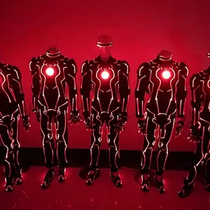 Super hero cosplay party dance Optical Fiber LED dance costume Color change LED light Suits LED Robot cloth