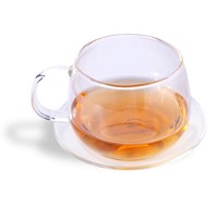 Vente en gros de tasses à café en verre décoratives, élégantes et luxueuses, gobelets en verre avec poignée pour mariage