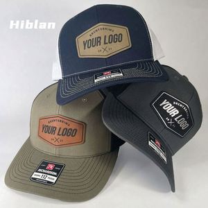 Casquettes Richardson 112 personnalisables avec logo, style 6 panneaux, noires unies, type trucker, avec filet, Gorras - Product Image 1