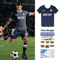 Maillot de football personnalisé avec impression par sublimation, design à rayures, coupe professionnelle pour équipe