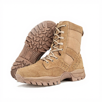 Bottes tactiques marron pour l'entraînement, le camping, la pêche, la chasse, la randonnée, respirantes, imperméables, chaudes, en cuir véritable Oxford
