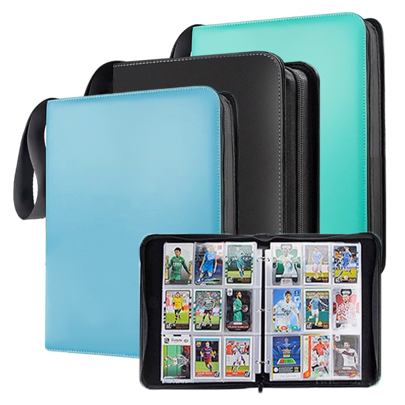 Classeur à anneaux en PU à 9 pochettes avec 50 pages