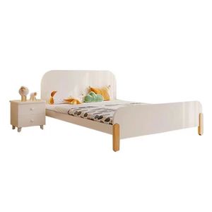 간단한 애쉬 우드 어린이 화이트 왁스 우드 소년과 소녀 작은 침대 간단한 작은 아파트 가정용 싱글 침대 - Product Image 6