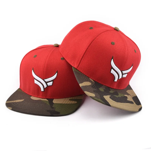 Gorra Snapback Roja de 6 Paneles con Logotipo Bordado en 3D Personalizado en Blanco, Visera de Camuflaje, Estilo Urbano Unisex - Product Image 5