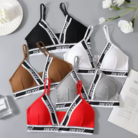 Lingerie froncée de haute qualité en coton sans couture ensemble soutien-gorge et string de sport pour femmes taille en gros