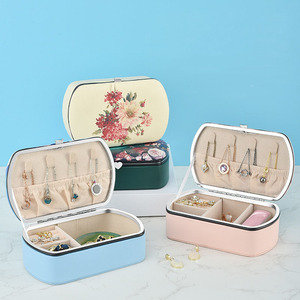 Personalized Logo Printing Travel <b>Leather</b> <b>Jewelry</b> Boxes Portable <b>Jewelry</b> <b>Box</b> Gift <b>Box</b> - Product Image 3