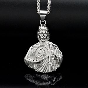 Collar con Colgante de San Judas de Acero Inoxidable, Chapado en Oro, con Cadena de Eslabones, Estilo Hip Hop, Joyería de Regalo - Product Image 5
