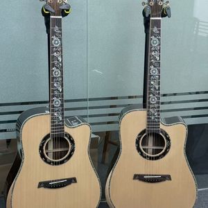 Guitare acoustique en épicéa de 41 pouces, entièrement en bois massif, fabriquée à la main par un luthier, instrument haut de gamme de qualité supérieure - Product Image 2