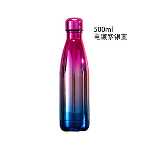Bouteille isotherme de luxe en acier inoxydable plaqué or 2026, 500 ml, avec logo personnalisé, isolation thermique 12-24h, pour l'extérieur - Product Image 3