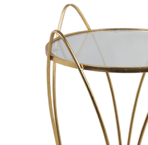 Ronde Metalen Gold Rolling Serveren Bar Winkelwagen <span class=keywords><strong>Trolley</strong></span> Met 4 Wielen Mirrored Glas Top Voor Keuken Woonkamer Hotel - Product Image 3