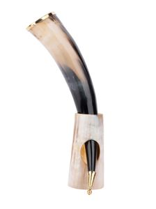 Pièce maîtresse à pointe dorée en corne de buffle naturelle avec support 12 pouces décoration de la maison décor de ferme parfait pour les cadeaux - Product Image 3