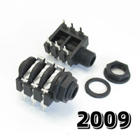 Connecteur de prise arrière 6,35 mm femelle noir/blanc pour interface casque, amplificateur, base de haut-parleur, commutateur audio