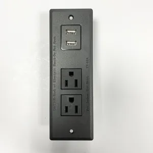 Tomada customizável do regulador de tensão do alternador de barra de energia embutida 2AC + 2USB para Desktop