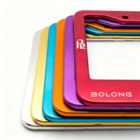 BOLONG Cadre de plaque d'immatriculation ABS standard américain à 2 trous, plusieurs couleurs, impression personnalisée, support de plaque d'immatriculation de voiture