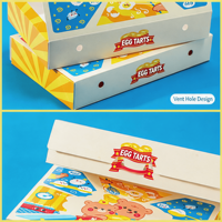 Emballages personnalisés imprimés 2/3/4/6 pièces en papier recyclé écologique pour pâtisseries, choux et tartes aux œufs à emporter pour boulangeries