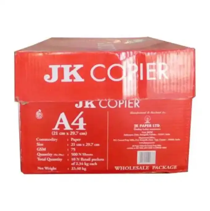 Papier copieur Jk Easy A4 75GSM 70GSM 500 feuilles par jante Papier copieur JK 80gsm 70gsm papier de bureau à vendre à des prix d'usine