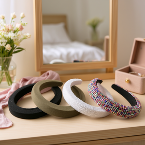 Diadema de espuma con diamantes de imitación Angelina, accesorios para el cabello para mujer, negro, plateado, multicolor, elegante, uso diario, alta calidad, 12 unidades - Product Image 2