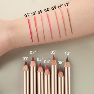 MLM Custom Labels Golden Matte Smooth Easy Coloring <b>Lip</b> Liner <b>Pencil</b> Long Lasting Waterproof Wooden <b>Lip</b> Liner <b>Pencil</b> - Product Image 3