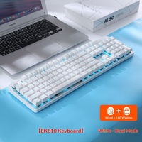 Teclado Mecánico DAREU de Tres Modos, USB con Cable, Inalámbrico 2.4G, Retroiluminación RGB, Full N-Key Rollover, para Juegos y Oficina, PC y Laptop