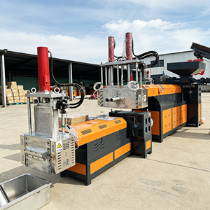 Hot Induction Heater Screw and Barrel for Sale Small Discontinuous Compostable <b>Plastic</b> to Granules <b>Pellet</b> Extruder Machine - Product Image 4