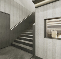 Revêtement mural extérieur en dalles de granit artificiel flexible, type travertin, imperméable, ignifuge, grand format, pour hôtel moderne, intérieur