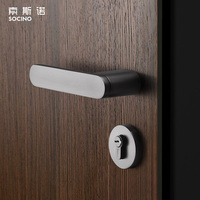 Ensembles de poignées de porte modernes en alliage de zinc noir et gris, serrures de porte intérieures silencieuses, pour chambre, villa, hôtel, poignée de porte élégante