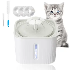 Dispenser air mancur otomatis untuk hewan kecil, dispenser air mancur anjing dan kucing kecil 2,5 l