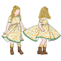 Robe pour enfants Little Glow Kids, nouvelle collection automne-été, respirante, en polyester, à manches courtes, col rond, imprimé floral, pour filles