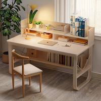 Bureau simple moderne et à la mode Table d'étude stable pour les employés à domicile Bureau d'ordinateur en bois pratique avec étagère intégrée