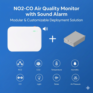 Capteur <span class=keywords><strong>de</strong></span> Qualité <span class=keywords><strong>de</strong></span> l'Air Industriel 8-en-1 NO2 <span class=keywords><strong>Monoxyde</strong></span> <span class=keywords><strong>de</strong></span> <span class=keywords><strong>Carbone</strong></span> CO Température Humidité Bruit Pression Son+Lumière pour Garage - Product Image 2