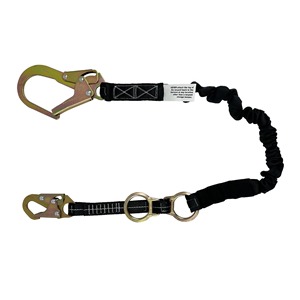 ANSI Padrão Único Elastic Leg Lanyard Arnês De Segurança Preto Feito de Poliéster SND79
