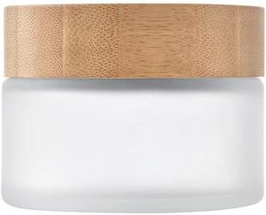 Pot en verre cosmétique de couvercle en bambou de 5g 15g 30g 50g 100g 200g, pot en verre de gel de crème de visage de 50g avec le couvercle en bambou - Product Image 2