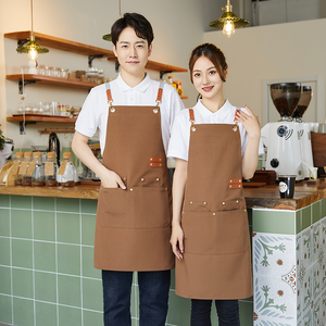 Biểu Tượng Tùy Chỉnh In Polyester Tạp Dề Thương Mại Lớp Không Thấm Nước Quần Áo Cho Trà Sữa Cà Phê Cửa Hàng Cho Bồi Bồi bàn Nhân Viên Nhà Hàng - Product Image 6