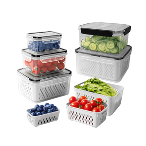 Contenitore per Alimenti da Frigorifero in Plastica Stampata a Iniezione, Sigillato, per Frutta e Verdura, con <span class=keywords><strong>Cestello</strong></span> Scolapiatti e Coperchio - Product Image 1