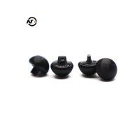 Boutons en plastique ABS demi-sphériques noirs avec dos recouvert pour costumes Tang et Cheongsam