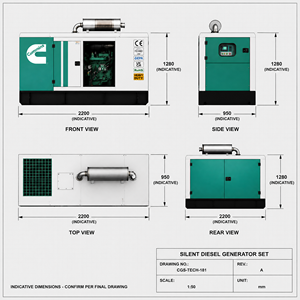 Generador Eléctrico Trifásico Silencioso de Diésel, Refrigerado por Agua, 100 kVA, 100 kW, Cummins, Weichai, Perkins, Yuchai, Shangchai, Deutz - Product Image 1