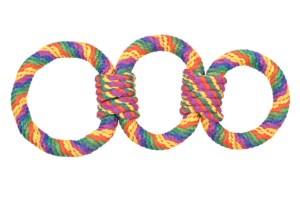 Fabrika toptan 2025 yeni <span class=keywords><strong>Pet</strong></span> çiğneme oyuncaklar interaktif eğitim gökkuşağı renk dayanıklı düğümlü halat köpek oyuncak - Product Image 2