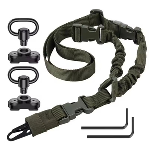 2 Point Tactical Sling Kit with QD Swivels Heavy Duty Nylon <b>Bungee</b> Strap with Quick Release Buckle for Equipment Carrying - Product Image 3