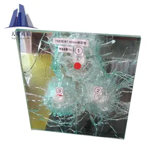 夹层防弹安全玻璃用于门浮法玻璃防弹玻璃透明粉色灰色蓝色绿色青铜，等平1 FCL