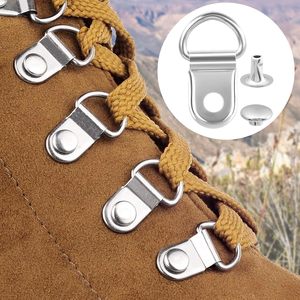 HINZIC Ensembles de crochets pour lacets de chaussures et bottes, boucles de remplacement en acier inoxydable avec rivets, argent - Product Image 5