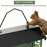 Mangeoire à oiseaux suspendue en métal JH-Mech, grande capacité, résistante aux intempéries, avec double cage à suets, capacité de 3,5 lb, pour attirer les oiseaux sauvages