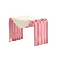Chaise/Tabouret Multifonction Luxe Moderne Décontracté en Acier Inoxydable et Cuir Véritable Rembourré Éponge pour Maquillage, Thé, Repas, Salon, Canapé, Chaussures