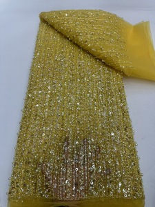 Ni. Ai Bridal đính cườm ren vải sequin Tulle ngọc trai <span class=keywords><strong>Net</strong></span> Ren Fancy lưới phong cách cho phụ nữ Wedding party Dress - Product Image 4