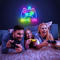 Letrero Luminoso LED Multicolor de 5V con Alimentación USB, 14x13 Pulgadas, Regulable, para Centro Comercial, Bar, Sala de Juegos