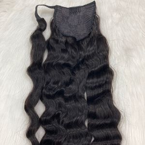 Queue de cheval en cheveux humains vierges vietnamiens, ondulée, avec cuticules alignées, naturelle et épaisse, 100 % cheveux Remy - Product Image 5
