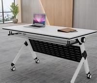 Table de conférence moderne et durable en bois pliable, écologique, avec chaises intégrées pour bureaux, formations et salles de conférence
