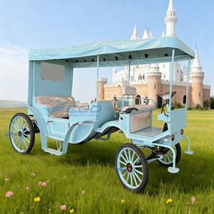 Carruaje Abierto Decorado con Flores, Ideal para Paseos en Pareja, Elegante Carroza de Caballos, Transporte Turístico Premium - Product Image 1