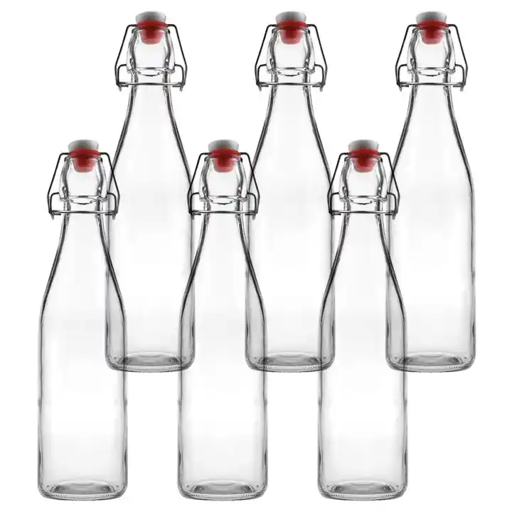 1 L Cobalt Blue EZ Cap Swing Top Bottles (Case of 12)