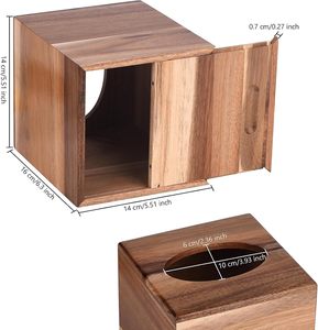 Couvercle <span class=keywords><strong>de</strong></span> boîte à mouchoirs carré décoratif pour la maison Support <span class=keywords><strong>de</strong></span> boîte à mouchoirs en bois d'acacia <span class=keywords><strong>Cube</strong></span> <span class=keywords><strong>de</strong></span> couverture <span class=keywords><strong>de</strong></span> boîte à mouchoirs en bois <span class=keywords><strong>avec</strong></span> fond coulissant - Product Image 5